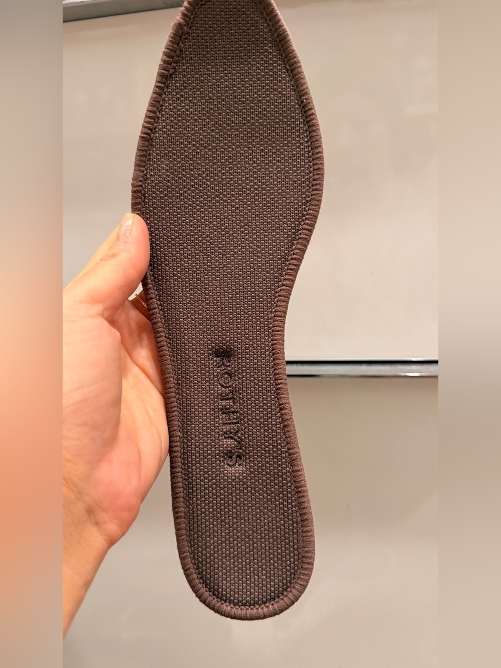 Rothy’s Maple Brown Ballet Flats Shoes Slip On Ankle Tie Square Toe Knit Mesh 7 - Picture 8 of 9